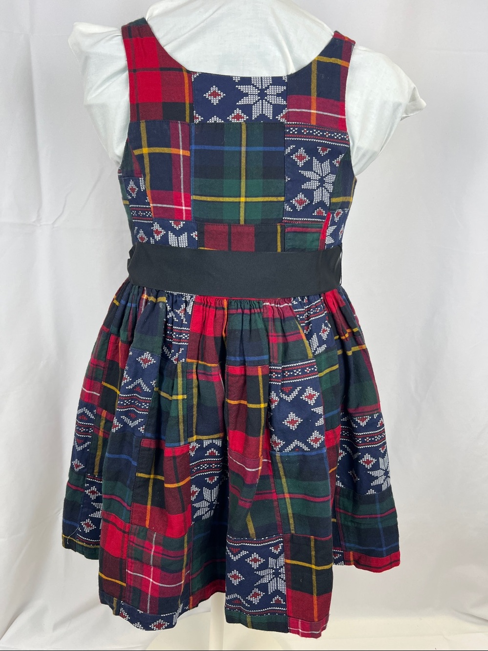 Polo Ralph Lauren Girls Patchwork Plaid Sleeveless Dress Sz 8 Christmas Holiday